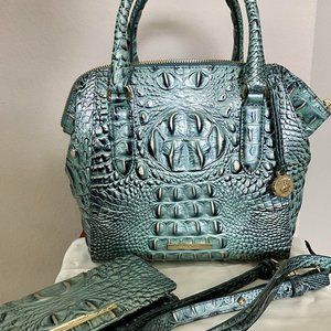 Brahmin Mini Camila-Obsidian Melbourne PLUS Matching Wallet-Like New